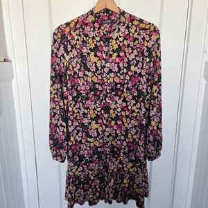Lauren Ralph Lauren Women's Floral Buttoned Dress Size 8 Stretch Preppy Spring